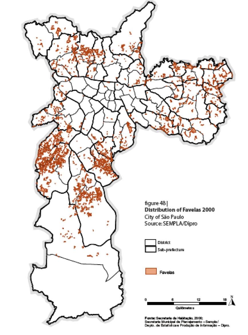 નકશો સાઓ પાઉલો favelas